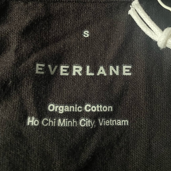 Everlane The Organic Cotton Long-Sleeve Crew Tee Black Size Small - Picture 3 of 7